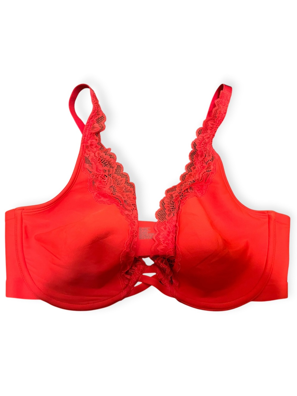 SOMA Soma Essentials Unlined Lace Trim Plunge 36DD Red